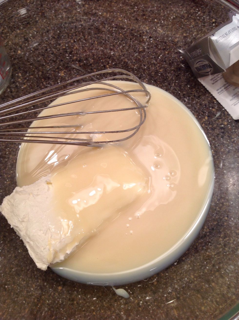 Add in the sweet milk and mix until smooth