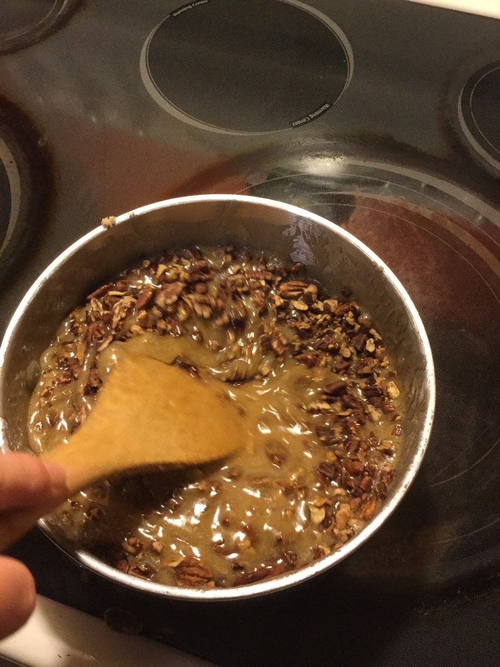 Add in the toasted pecans and stir