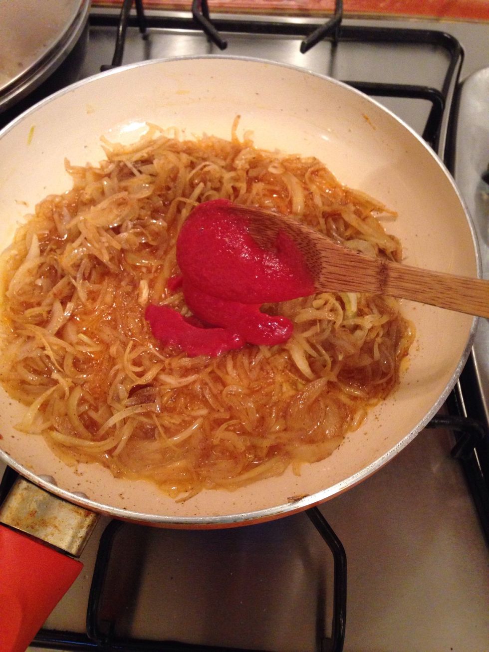 Add in the tomato sauce and mix well, let the tastes mix up for a minute