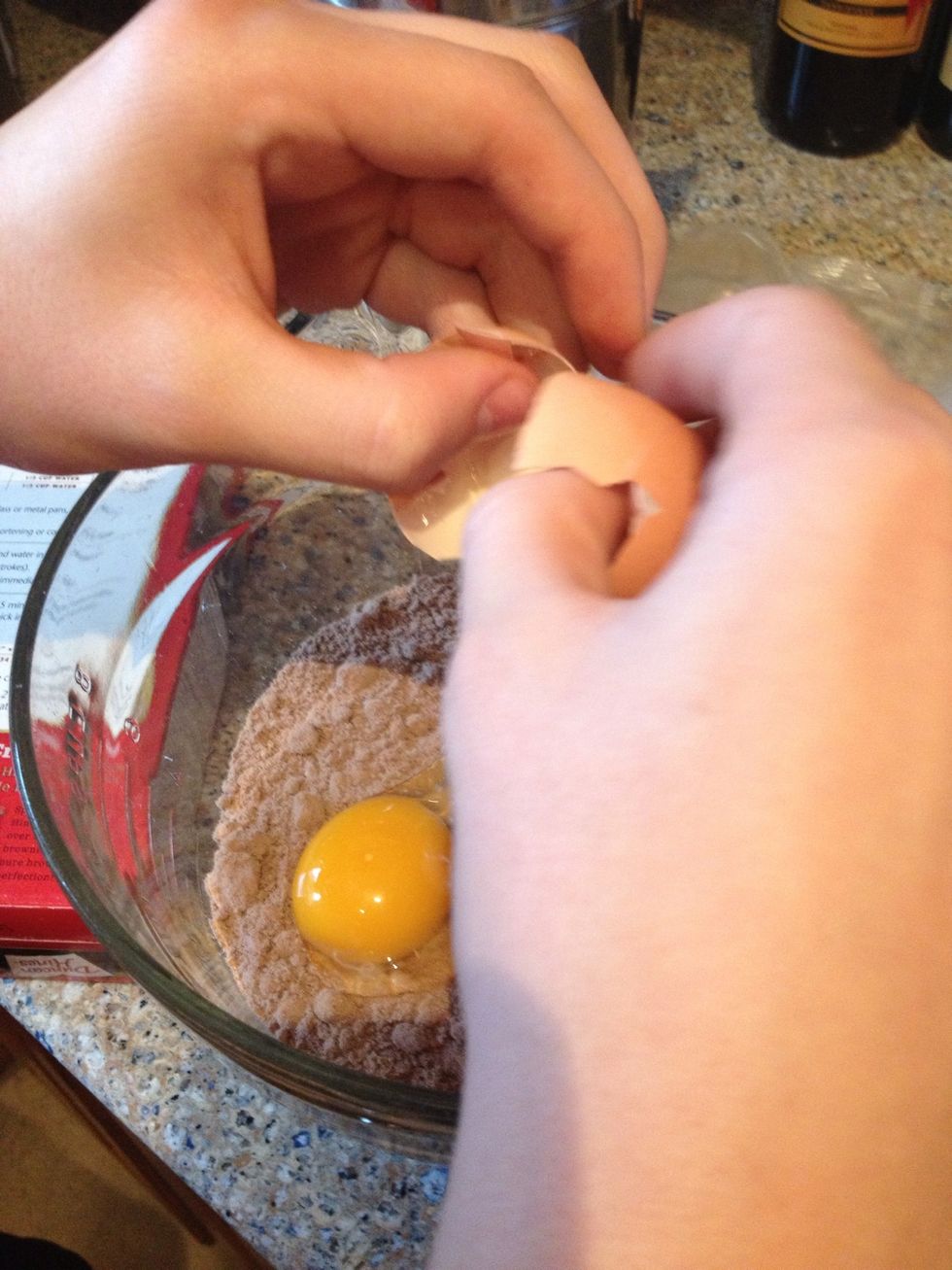 Add in the two eggs...