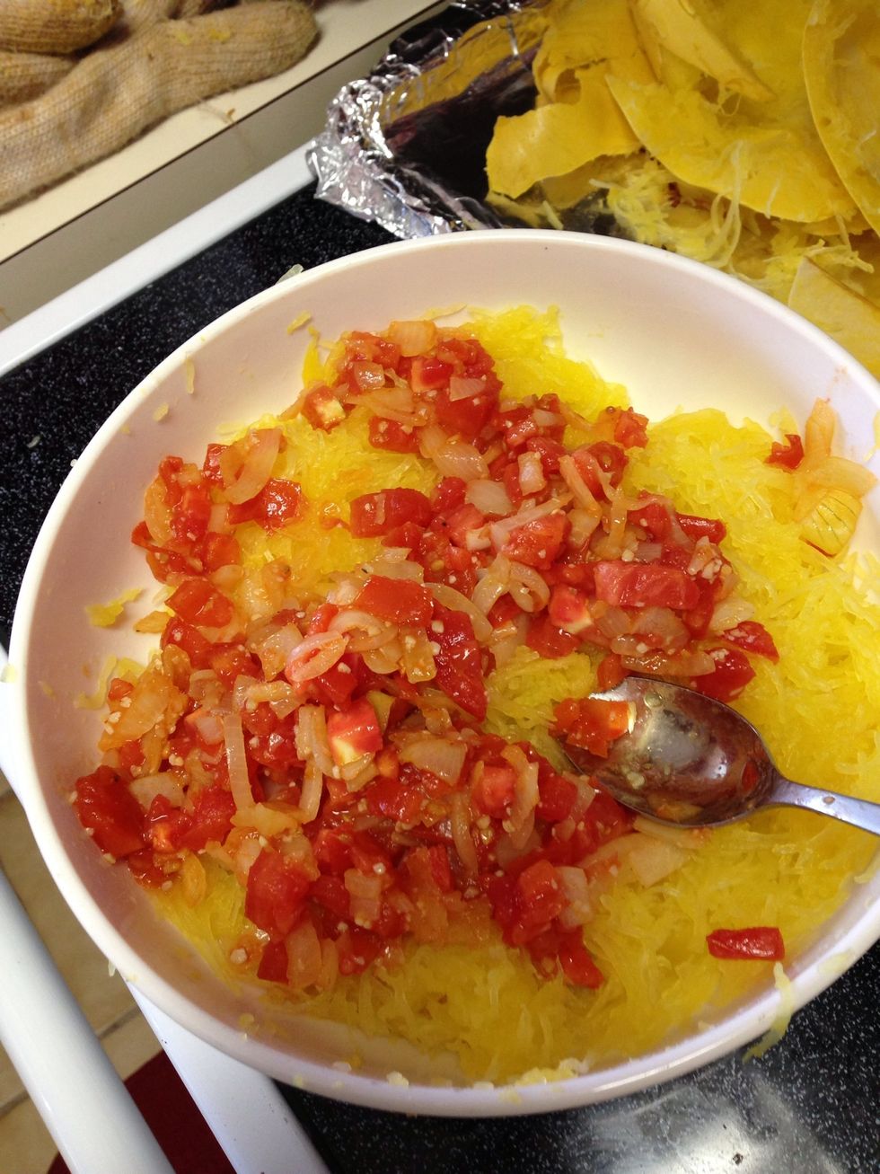 Add in the veggie mixture
