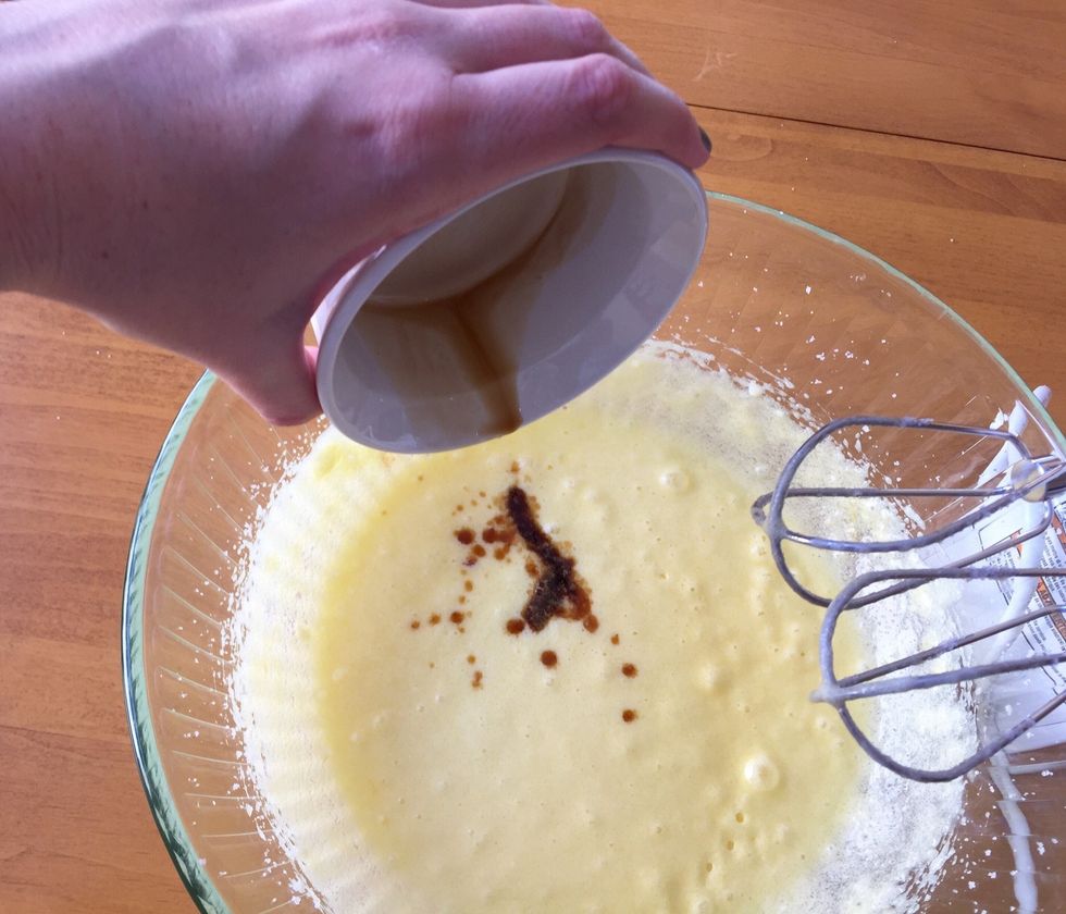 Add in vanilla and beat until incorporated.