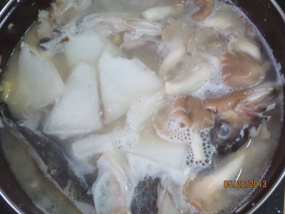 Add in winter melon and some mushrooms, if you want