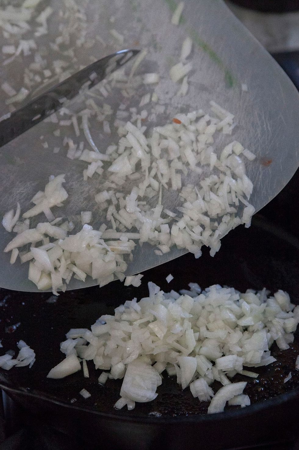Add in your chopped onion.
