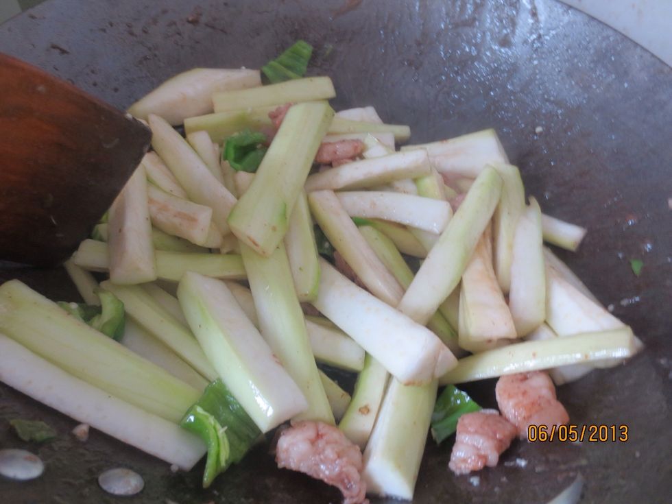 Add in your chopped squash