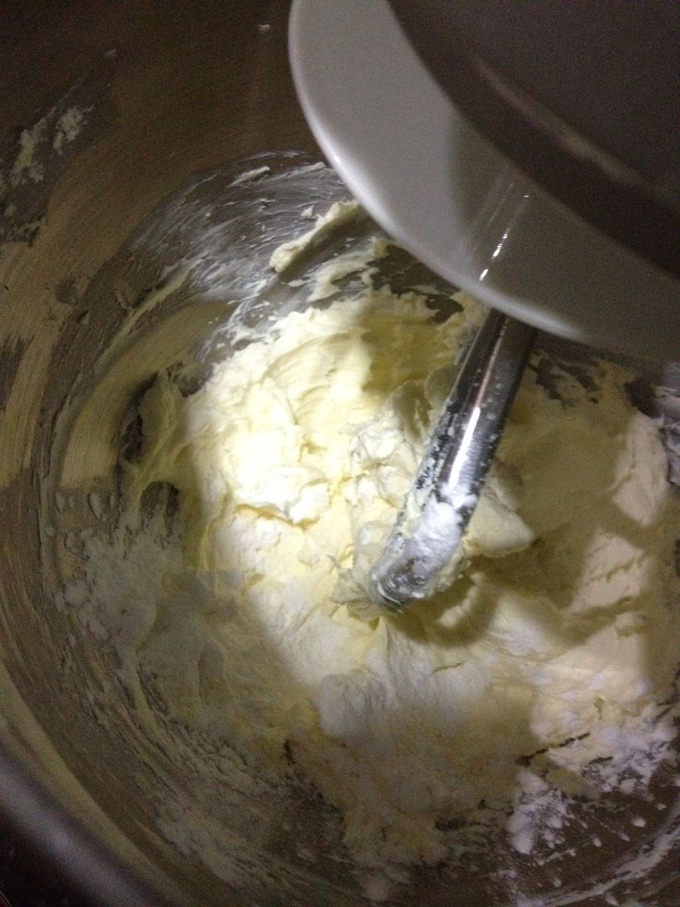 Add in your corn flour. Remember, no lumps!