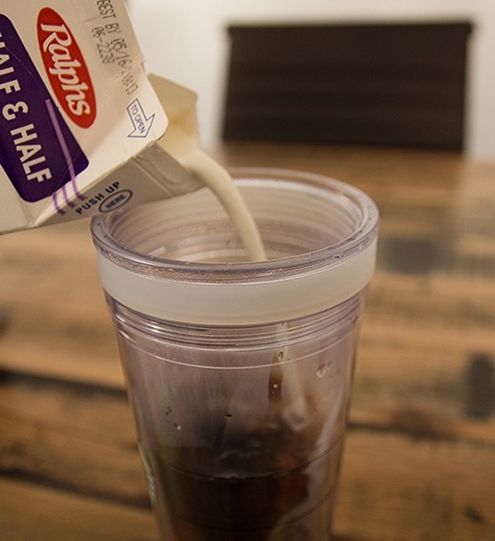 Add in your creamer, in my case half and half.