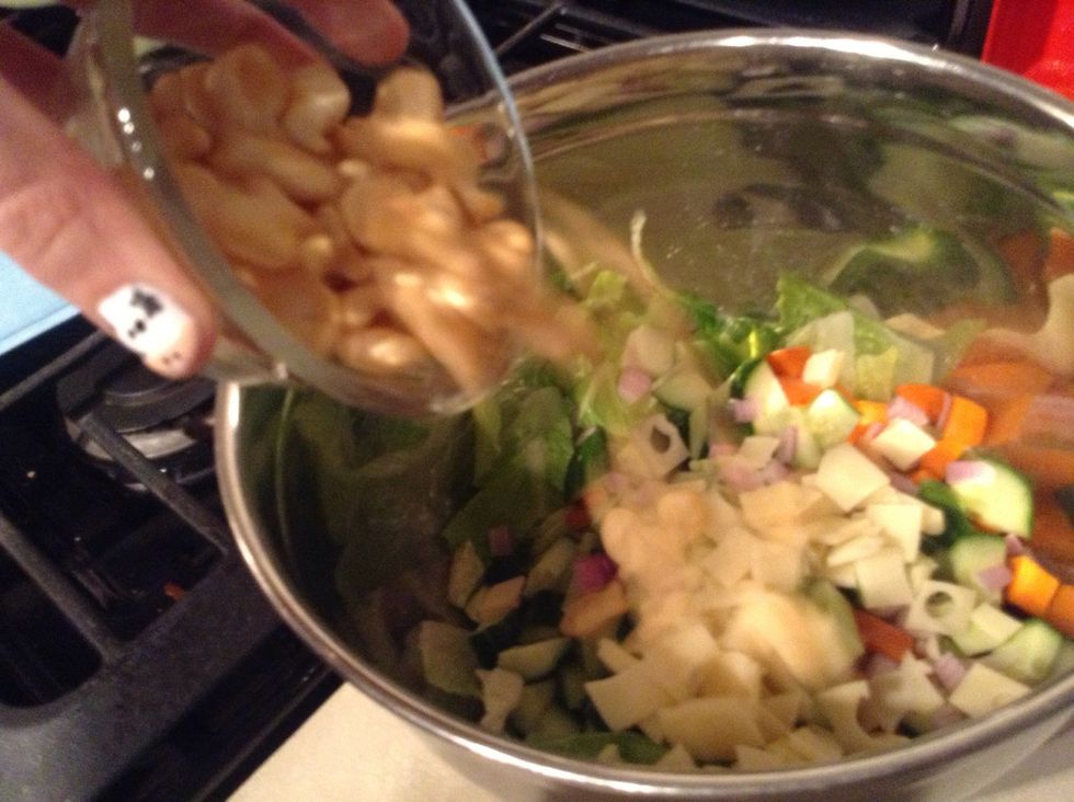 Add in your goldfish ( these act as croutons!)