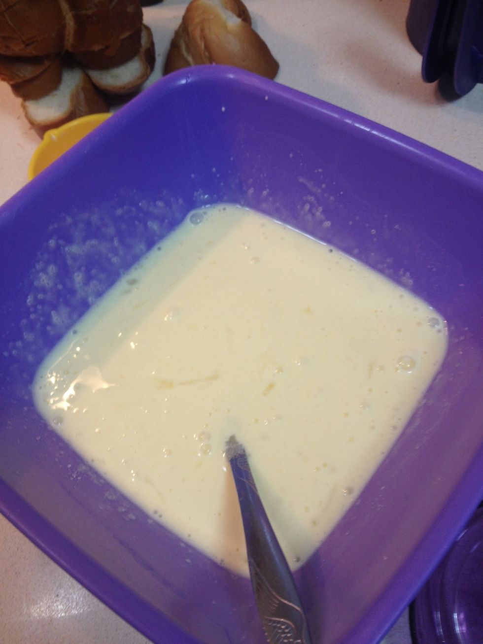 Add in your heavy cream, milk and suger