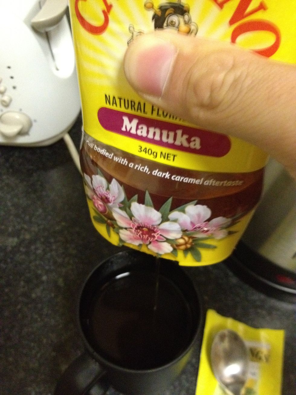 Add in your honey, and mix