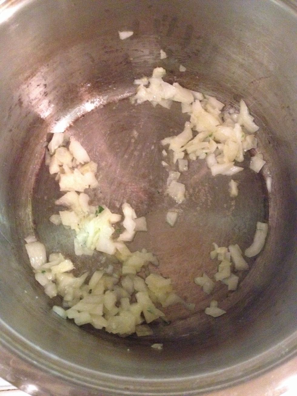 Add in your onions and stir until onions are translucent