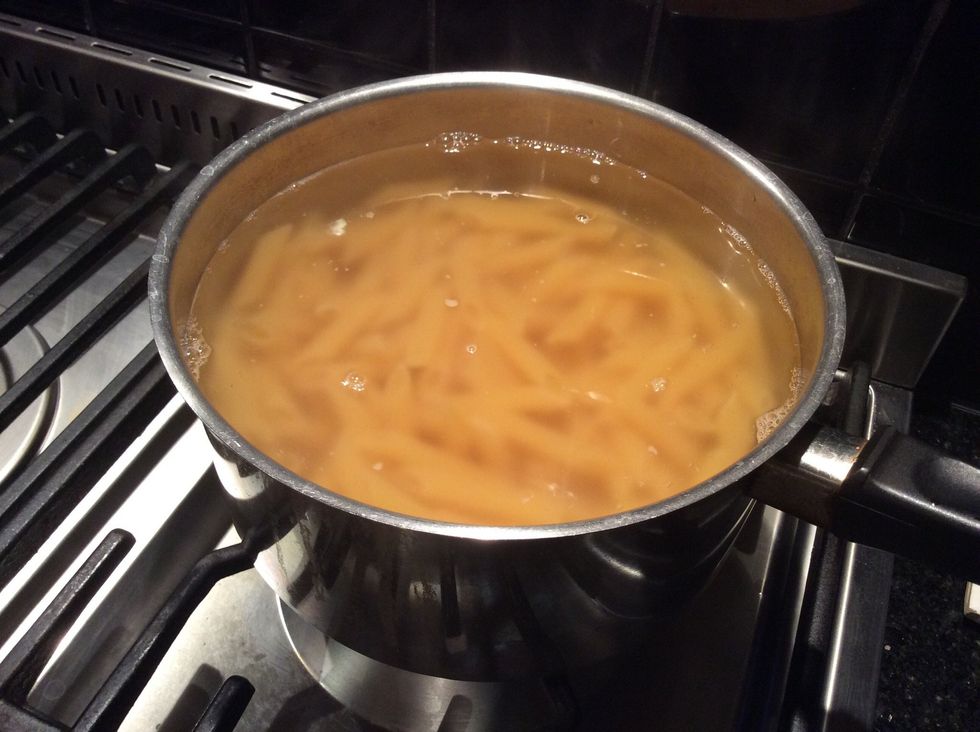 Add in your penne and cook for 11 minutes
