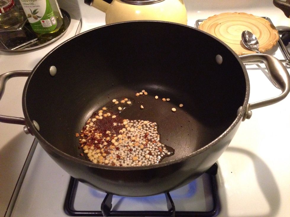Add ingredients to non-stick pot. Bring to high heat