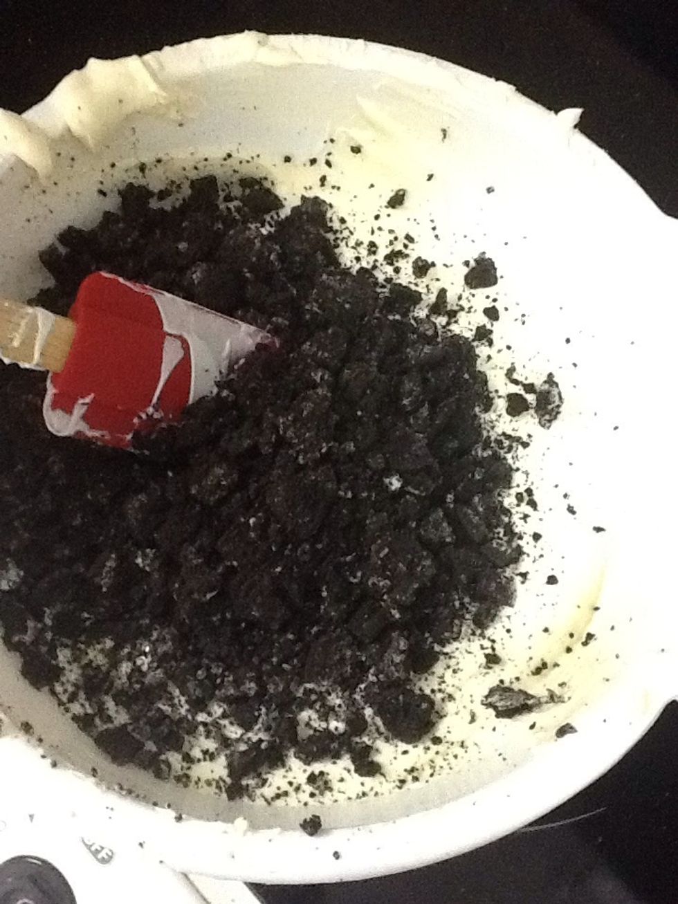 Add into the cream cheese mix