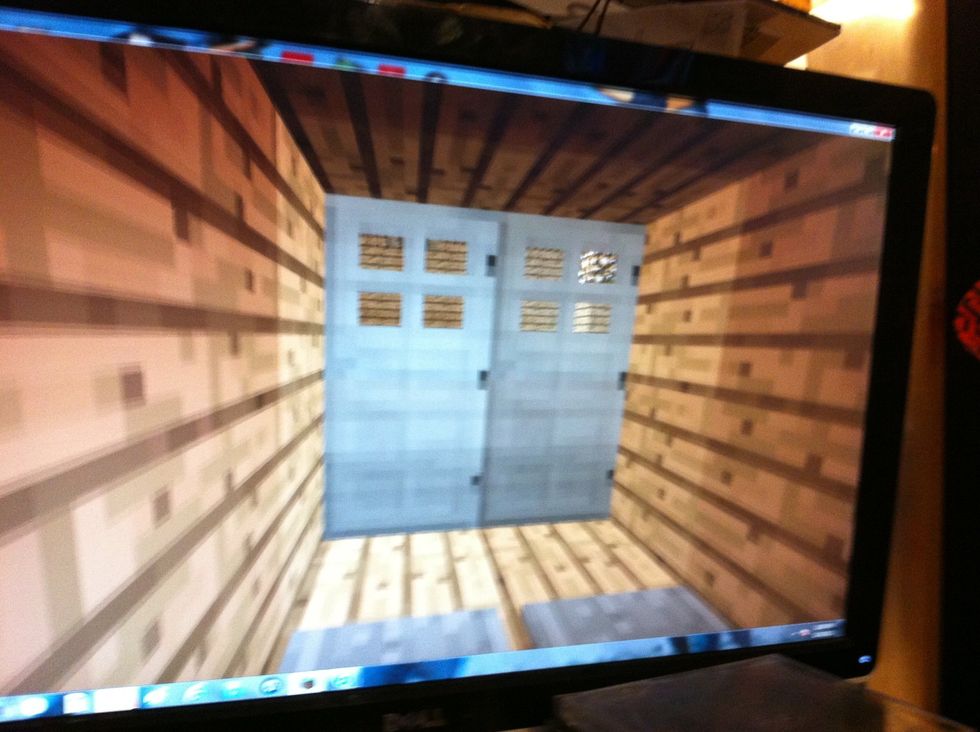 Add iron doors and pressure plates.