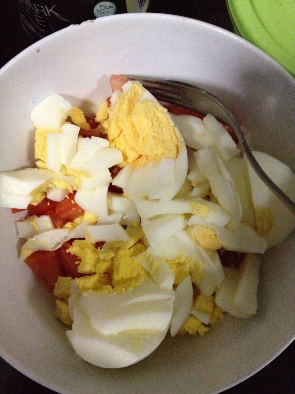 Add it into ur diced tomatoes and mix!