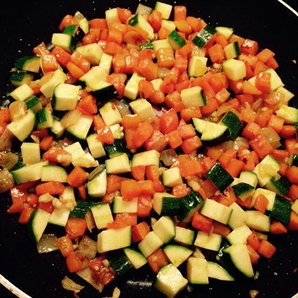 Add it to the pan, add some olive oil as needed