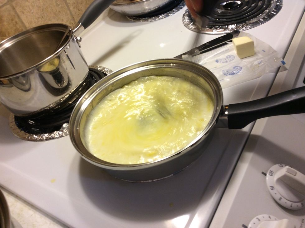 Add it to the sugar , butter , and eggs and mix it