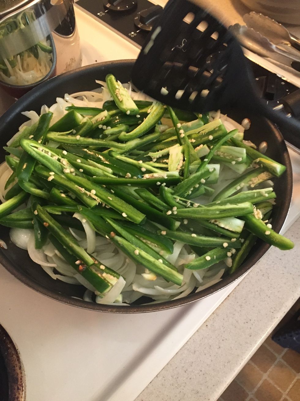 Add jalepenos and continue cooking on medium for 3 minutes