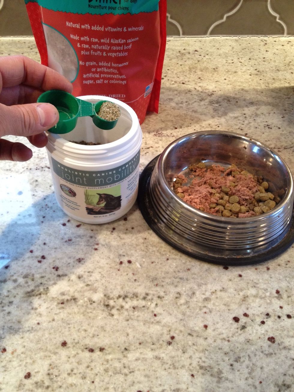 Add joint mobility supplement. A multivitamin plus joint support ... your dog will thank you for adding this to the mix!
