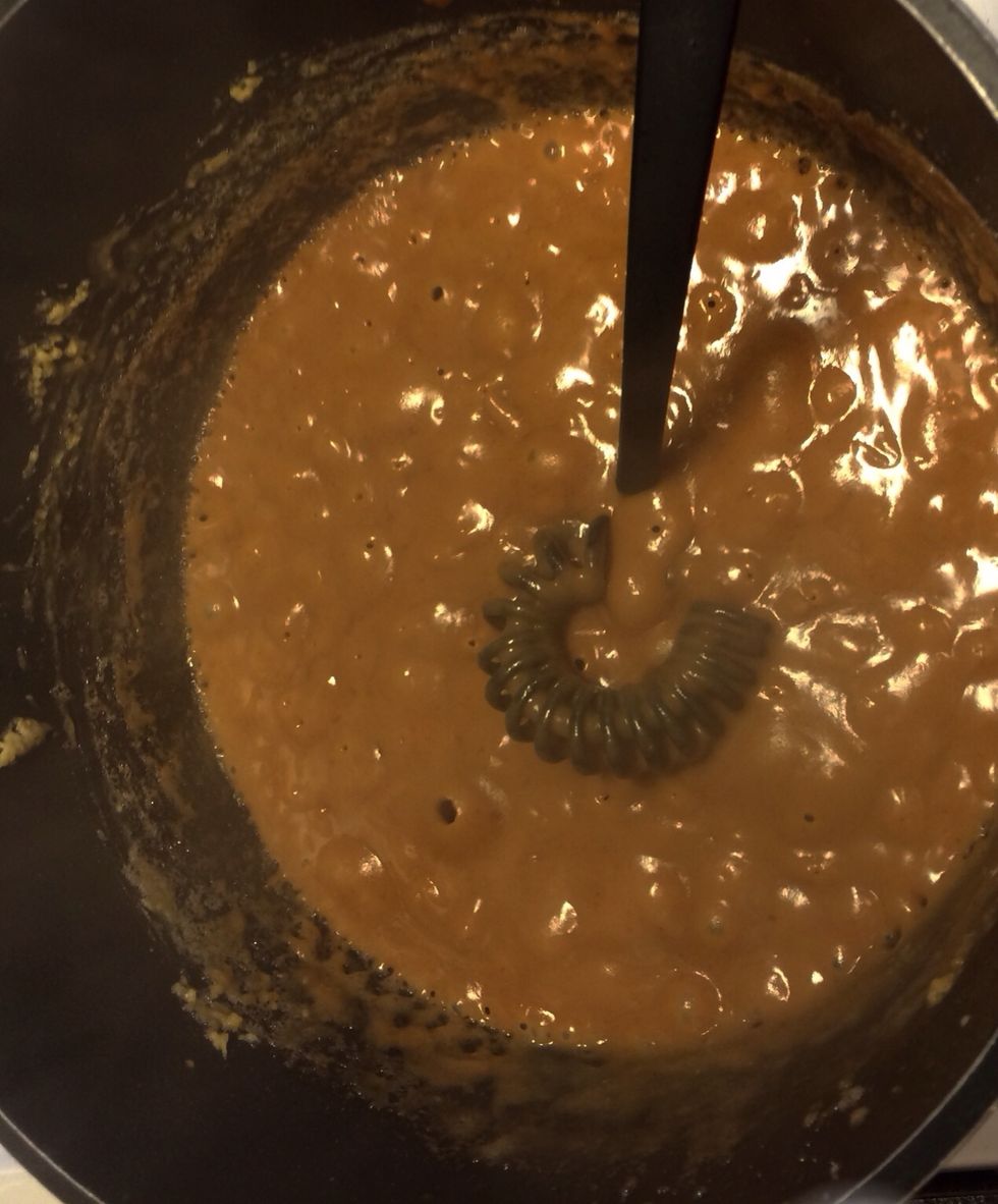 Add just a little of your broth. About 1/3 of the total.