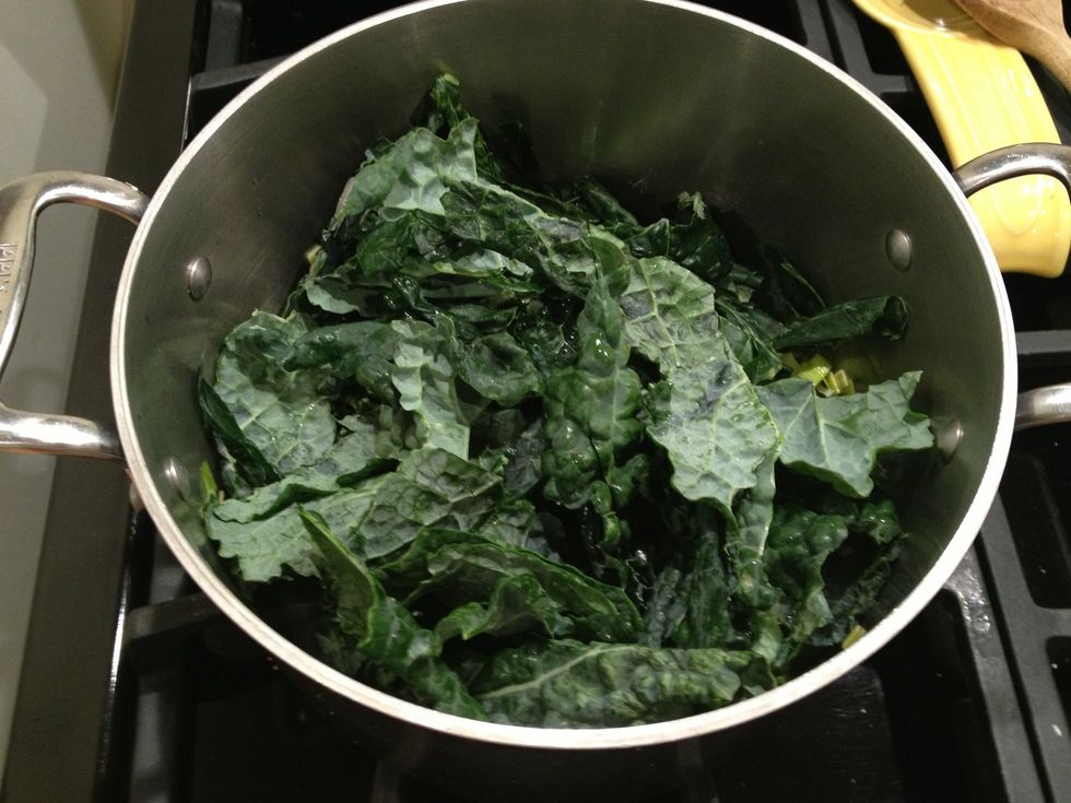 Add kale and cook until wilted.
