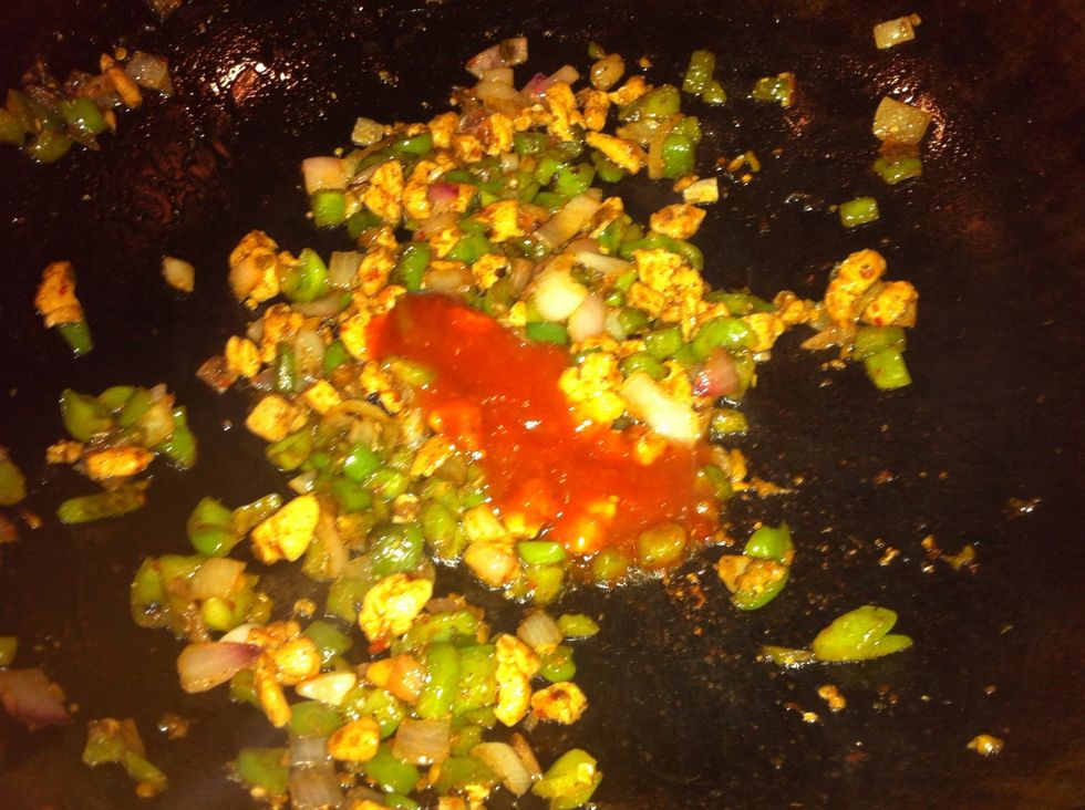 add ketchup or salsa sauce