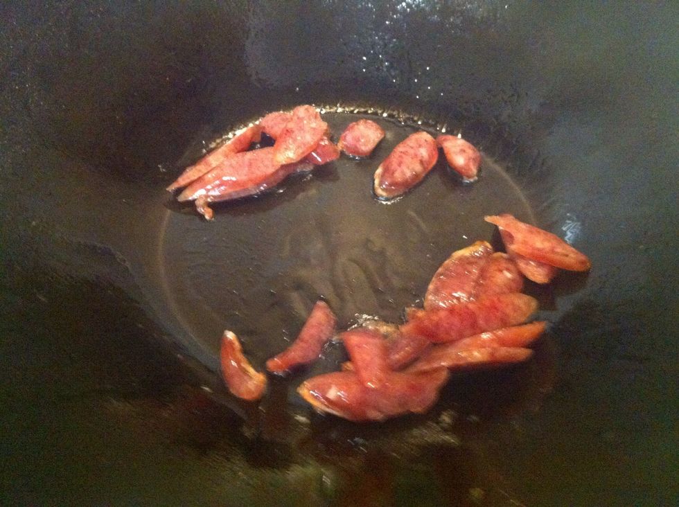 Add lap cheong or diagonally sliced sweet chinese sausages