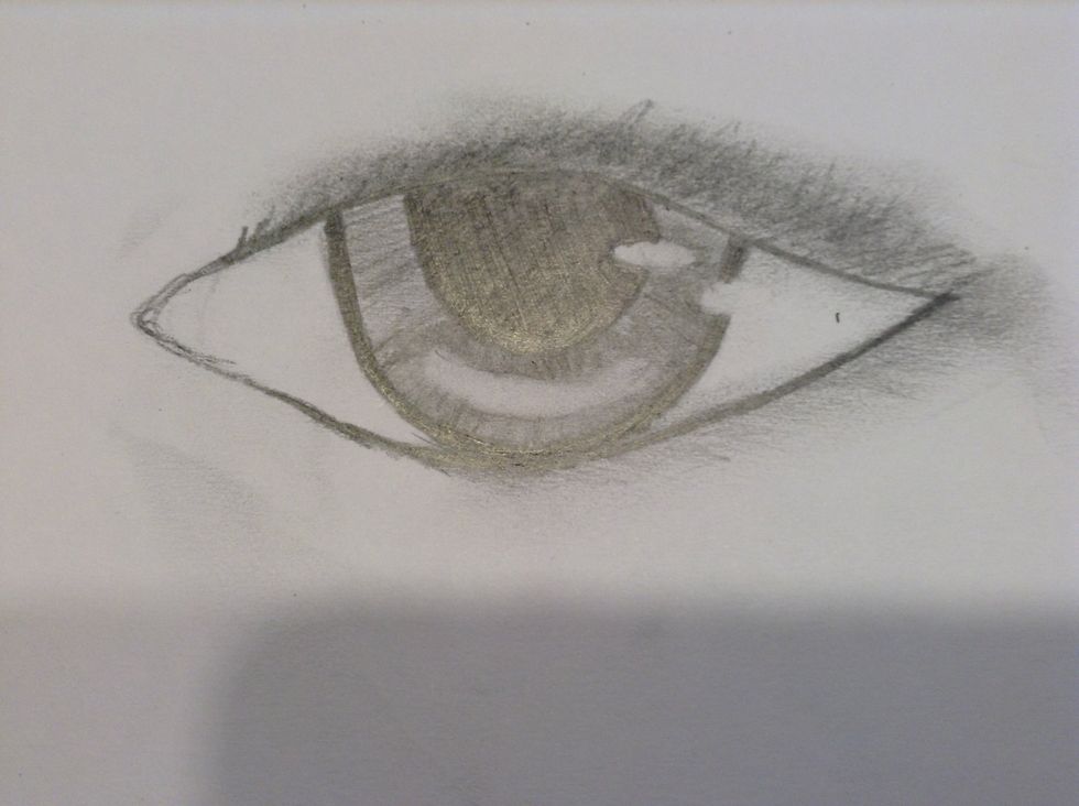 Add lashes to the bottom and blend them with your finger.