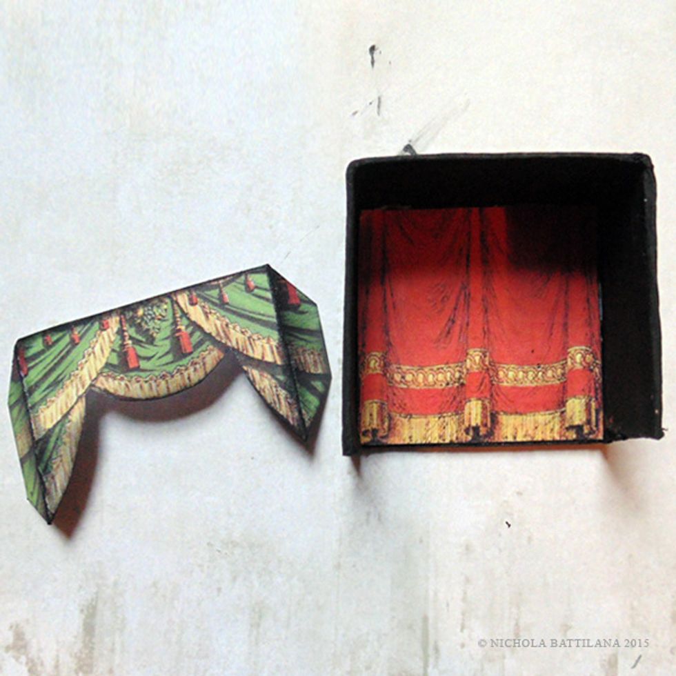 Add layers of swags and curtains. Fold small wings on the sides to hold into place. You can also the bustles from the frocks in collage sheets in this kit to create curtains http://bit.ly/1E5wkYy