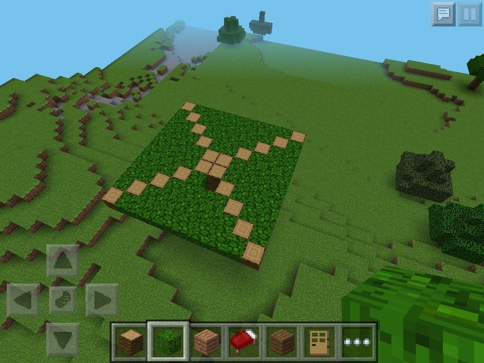Add leaves and leave a hole for a ladder