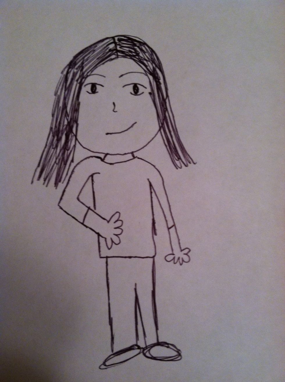 Add leg lines and connect them. Add oval feet.