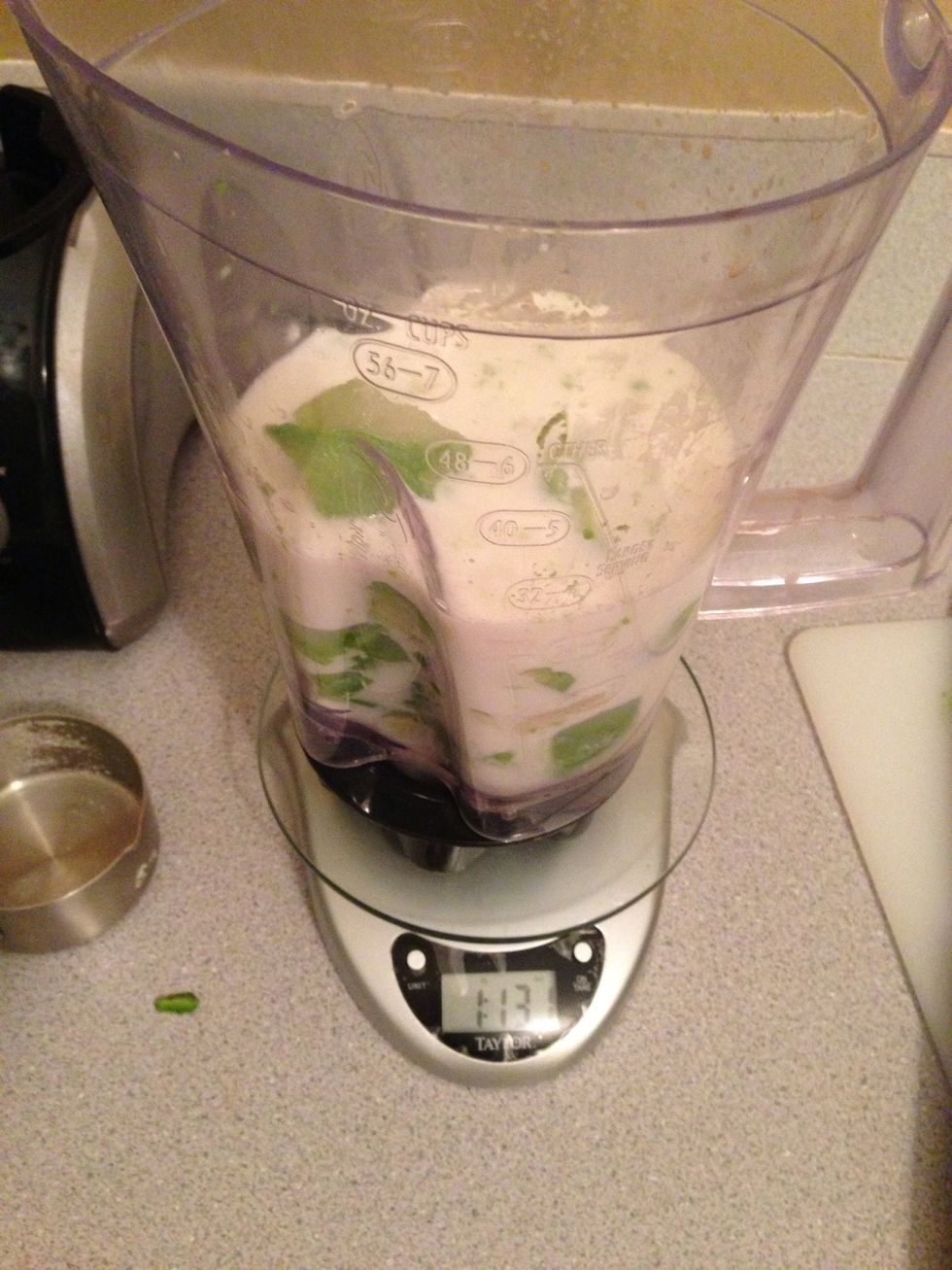 Add lemon juice, milk and sugar to blender then pur\u00e9e.