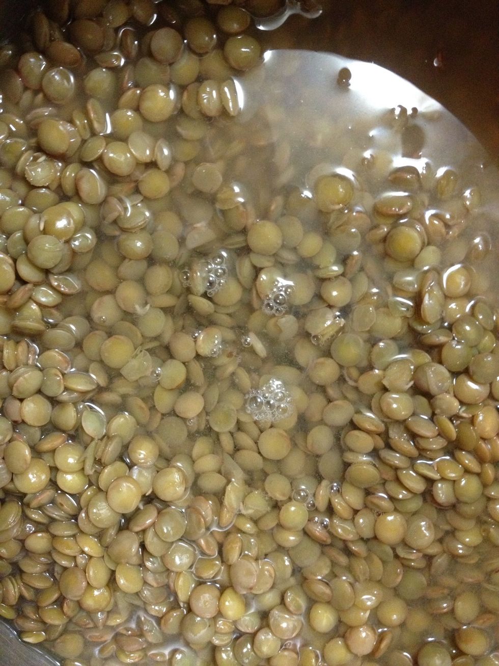 Add lemon juice to the soft lentils