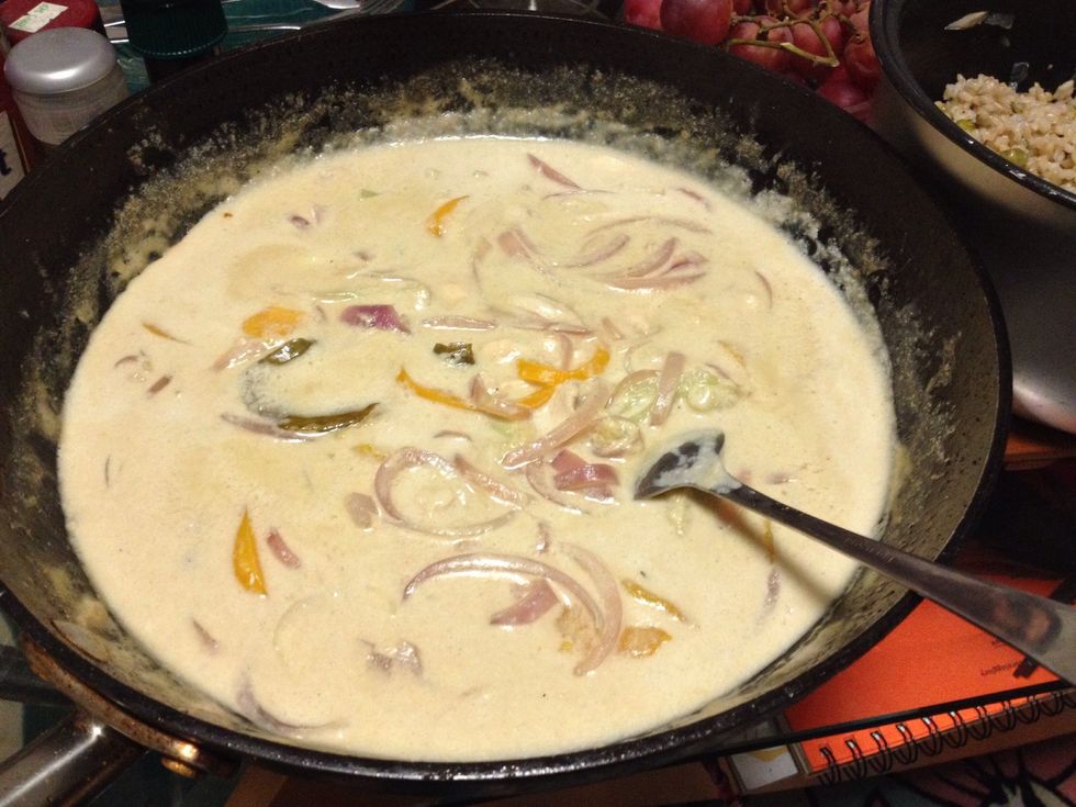 Add Lemon or Lime juice before serve as last step! Now, you've got yourself a Thai green chicken curry. You can taste and add more curry or soy source to your taste while simmering. Be adventurous!