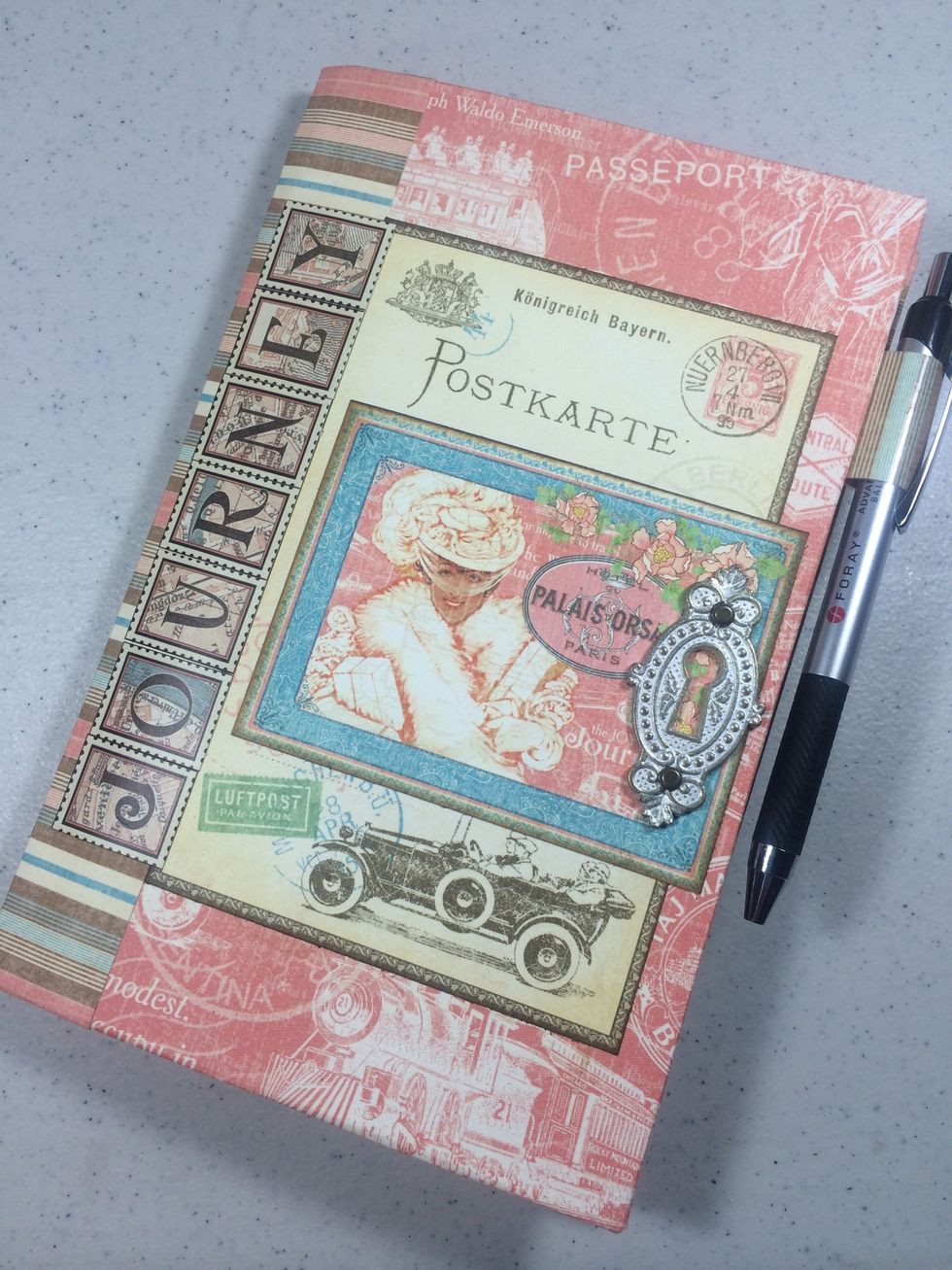 Add letter stickers along the left side to spell "Journey" or you could personalize it with a name.