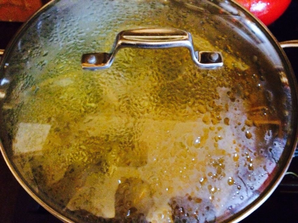 Add Lid. Allow to come to boil. Turn down heat and allow to simmer at least 15-30 min. This allows the flavors to intensify.