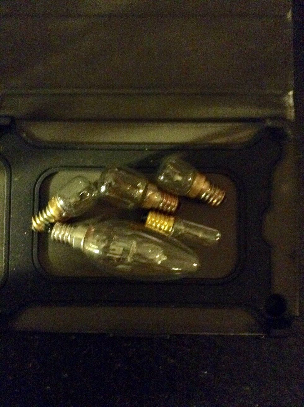 Add light bulbs. Be cautious with the watts, the light should be comfy to look at. I used different sized bulbs, it adds to the charm