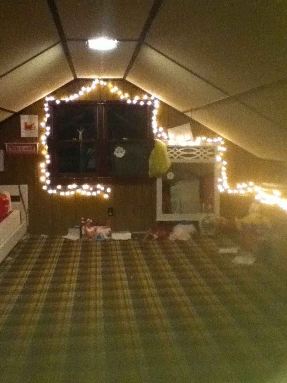 Add lights around the room I did it around the window. Don't leave Em on when you're not present. Please excuse the carpet we are getting it replaced I just recently moved in August of 2013\ud83d\ude0a\ud83d\ude0a\ud83d\ude0a\ud83d\ude0a\ud83d\ude0a