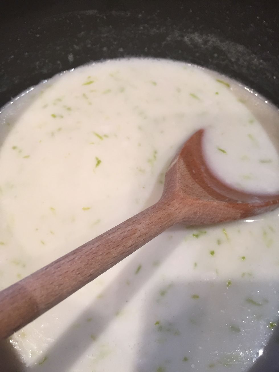 Add lime zest and stir