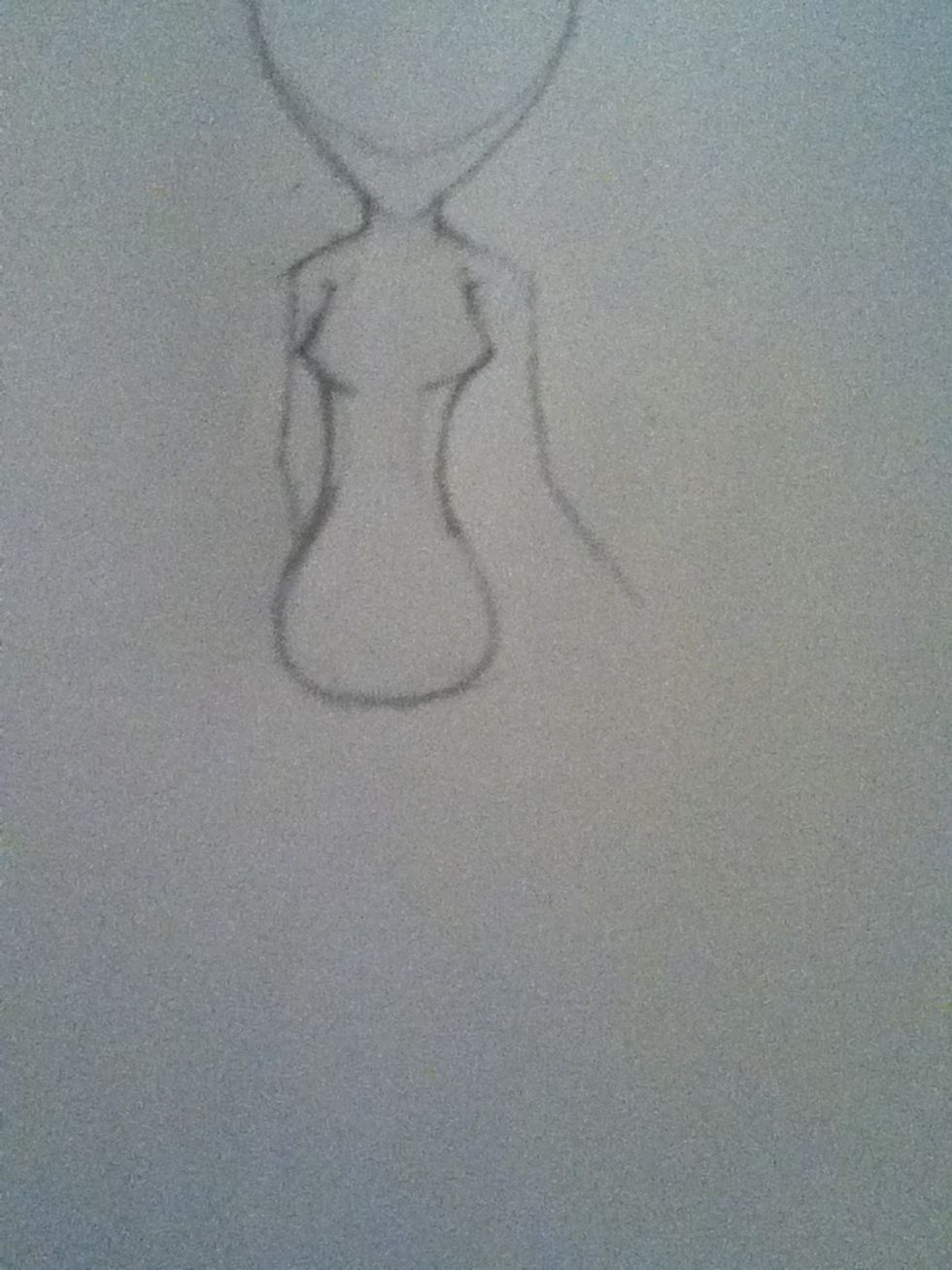 Add lines for the arms, sprouting out from the shoulder lines.