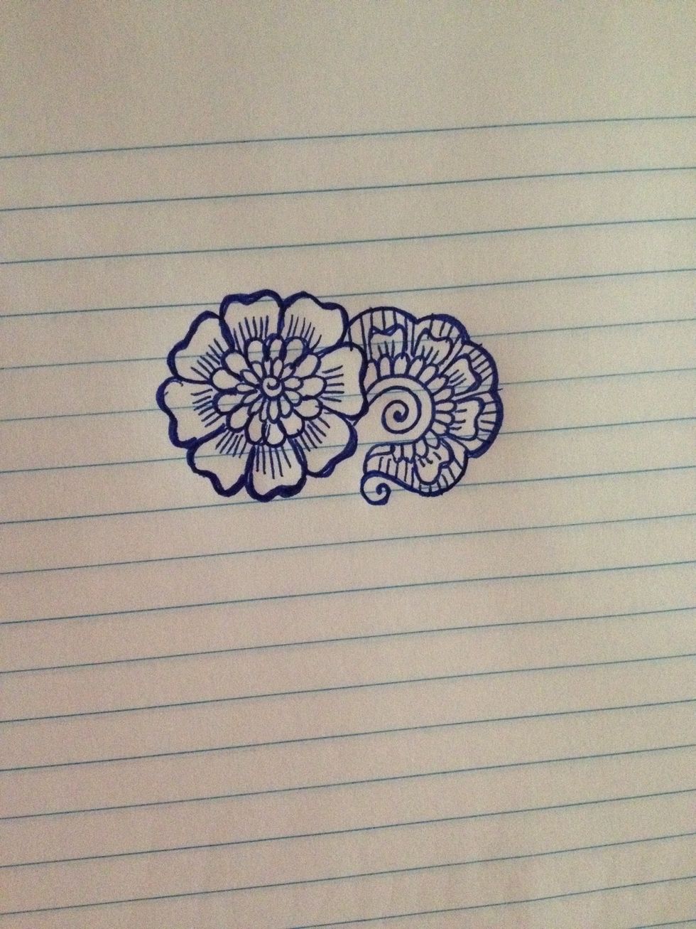 Add lines inside the blank spots of the design.