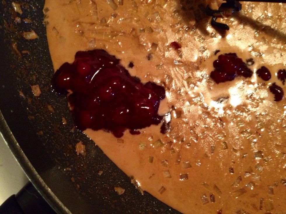 Add lingonberry jam and also starch to thicken the sauce (optional).