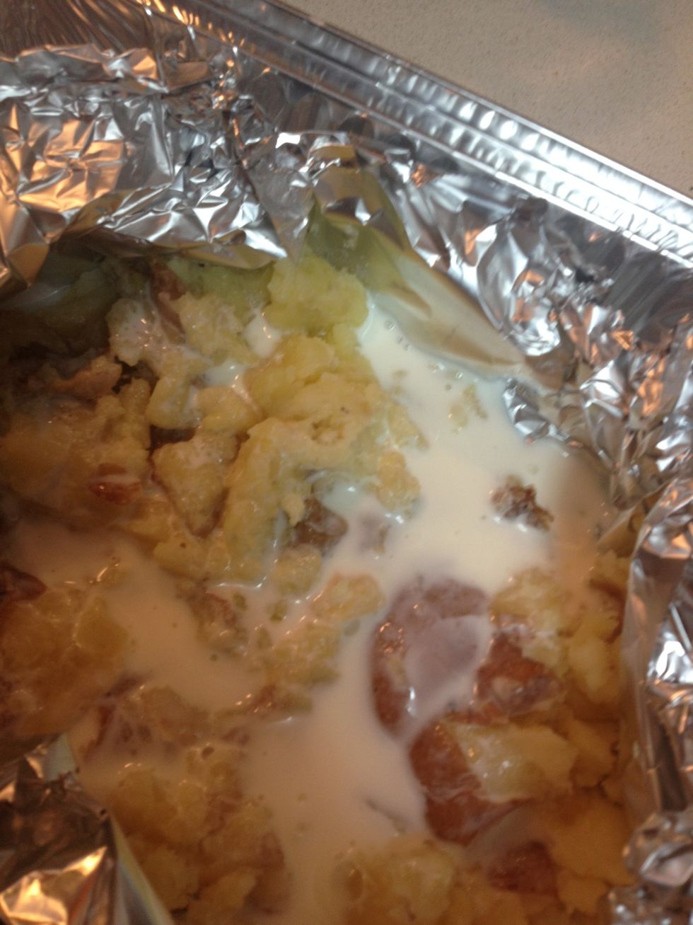 Add liquid cream cheese