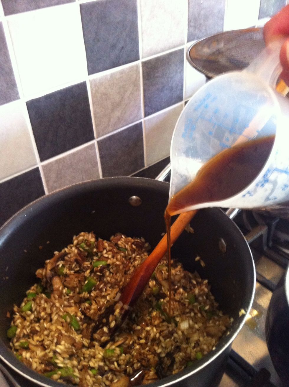 Add little bit then stir for 30 second Keep doing that