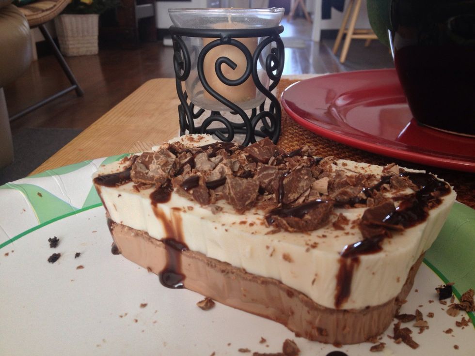 Add little blocks of chocolate and some syrup..Tada!