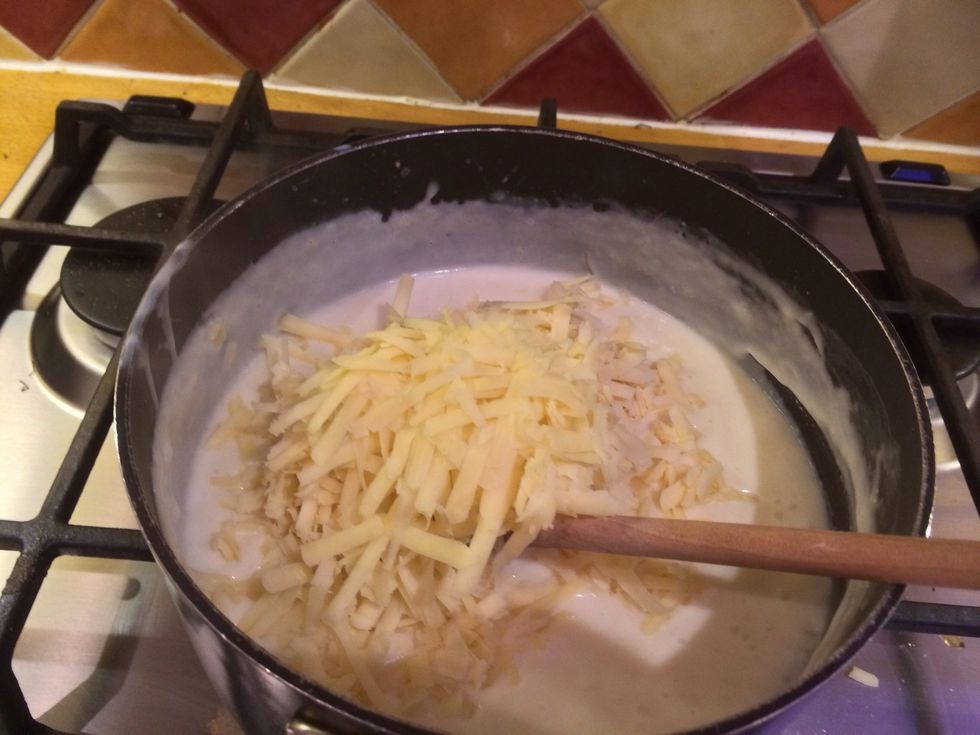 Add loads of grated cheese, I've used mature cheddar but feel free to add whatever type of cheese you like.