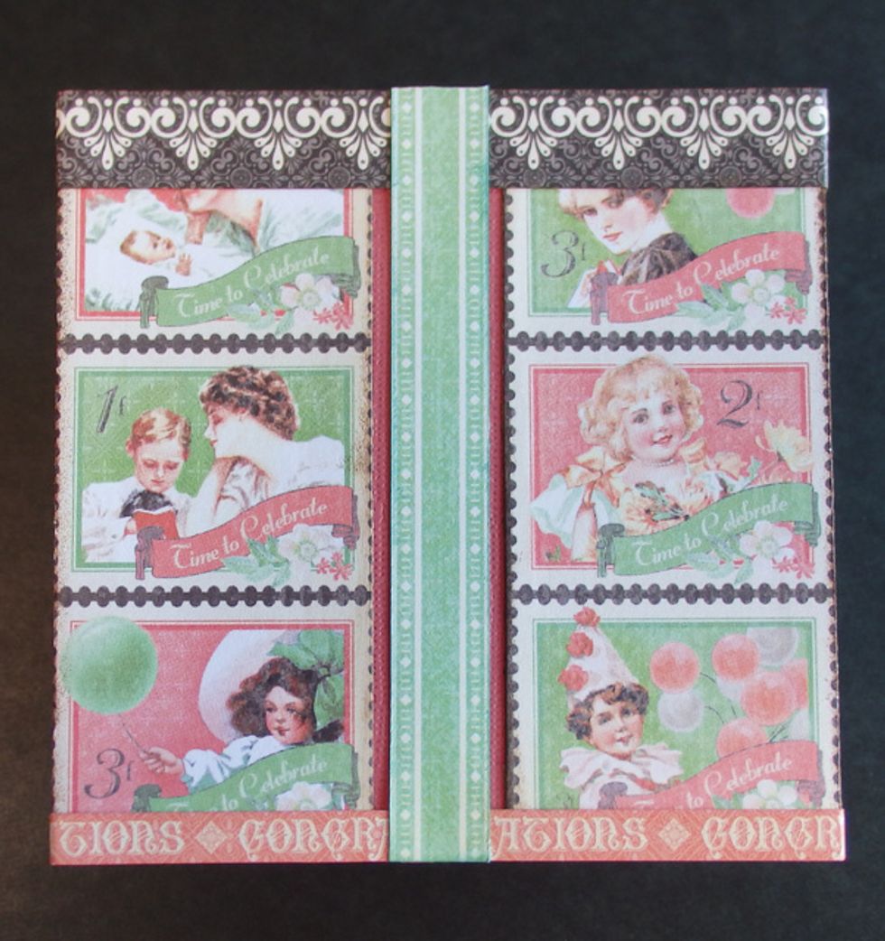 Add long strip and cut the box size