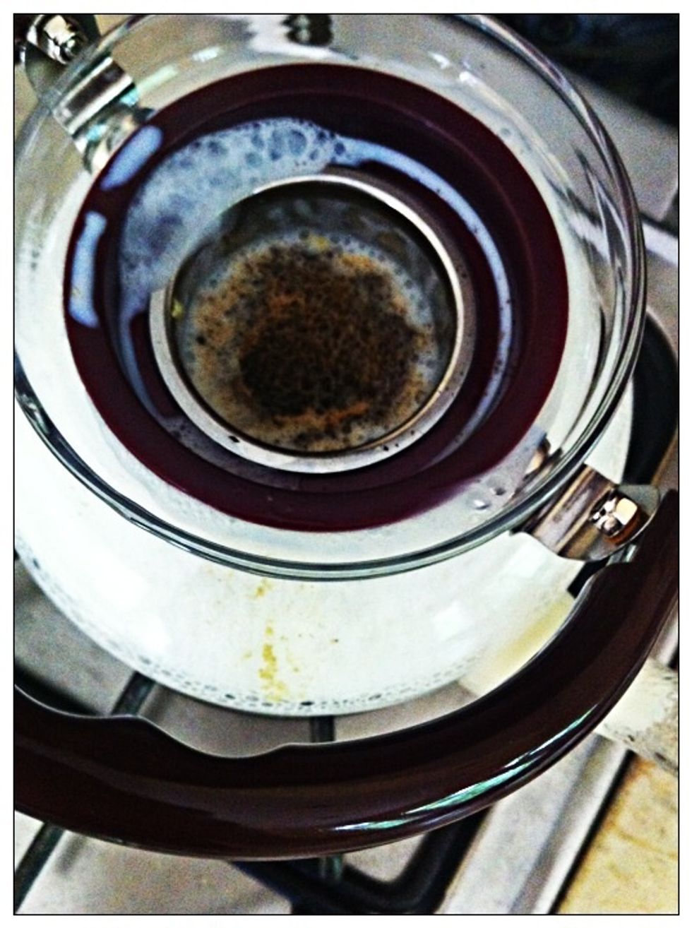 Add loose tea once milk is boiling.