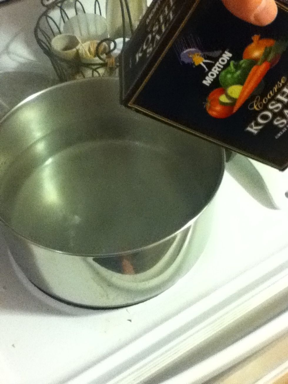 Add lots of salt, more than you think you need. The difference between good pasta and cardboard pasta is just this. Then cook your spaghetti according to the package directions, BUT...